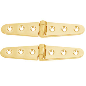 WHITECAP STRAP HINGE 6"L X 1-1/8"W POLSIHED BRASS PAIR