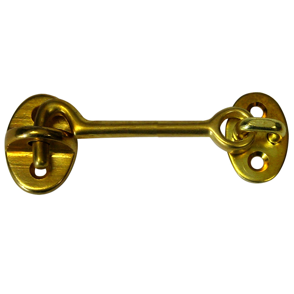 WHITECAP CABIN DOOR HOOK 3" POLISHED BRASS