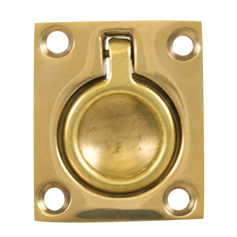 WHITECAP FLUSH PULL RING 1-1/2" X 1-3/4" POLISHED BRASS