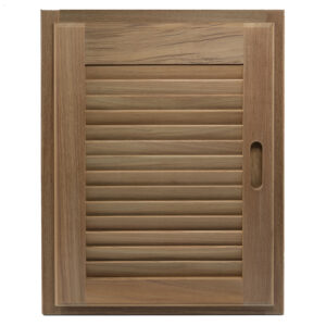 WHITECAP TEAK LOUVERED DOOR & FRAME 15" X 20" RIGHT HAND