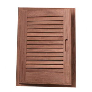 WHITECAP TEAK LOUVERED DOOR & FRAME 15" X 20" LEFT HAND