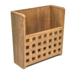 WHITECAP TEAK GRATE FRONT MAGAZINE RACK