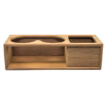 WHITECAP TEAK TWO INSULATED DRINK/BINOCULAR RACK W/ TRAY