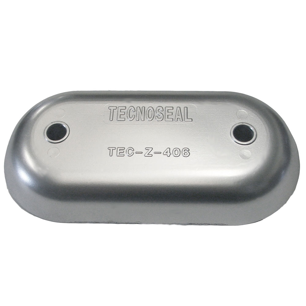 TECNOSEAL Z406 HULL PLATE ANODE ZINC 8.5"X4.2"X1.1"