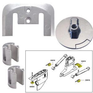 TECNOSEAL ANODE KIT MERC BRAVO 2 3 W/ HARDWARE ALUMINUM