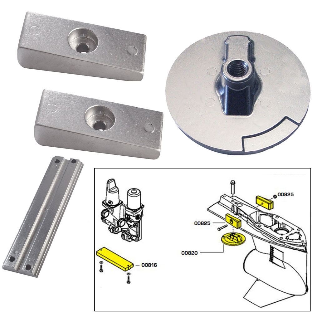 TECNOSEAL ANODE KIT VERADO 4 W/ HARDWARE ALUMINUM POLYBAG