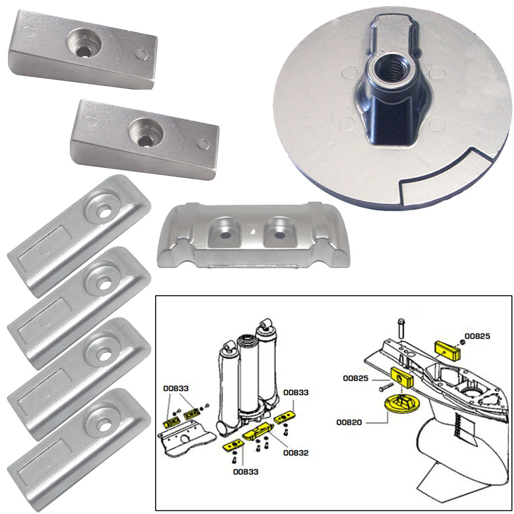 TECNOSEAL ANODE KIT VERADO 6 W/ HARDWARE ALUMINUM POLYBAG
