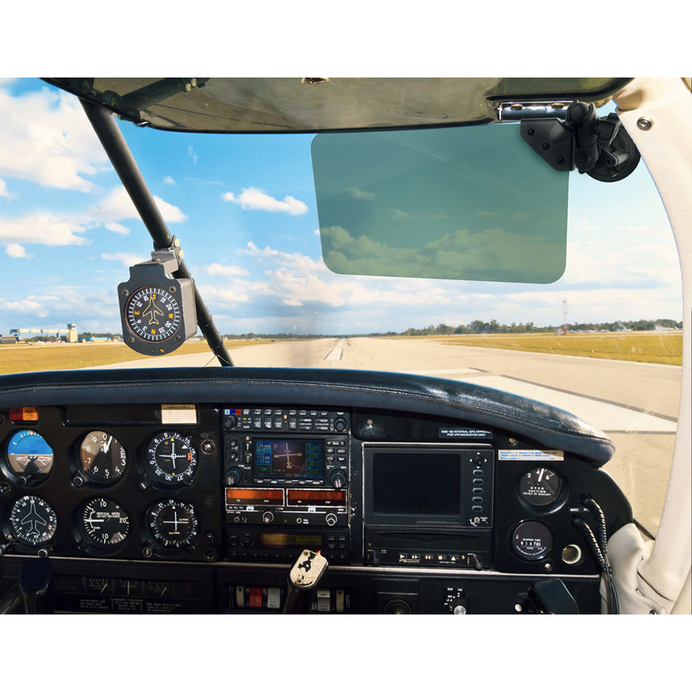 RAM MOUNT SUCTION CUP MOUNT W/ DARK GREEN SUN VISOR 50% TINT - Image 4