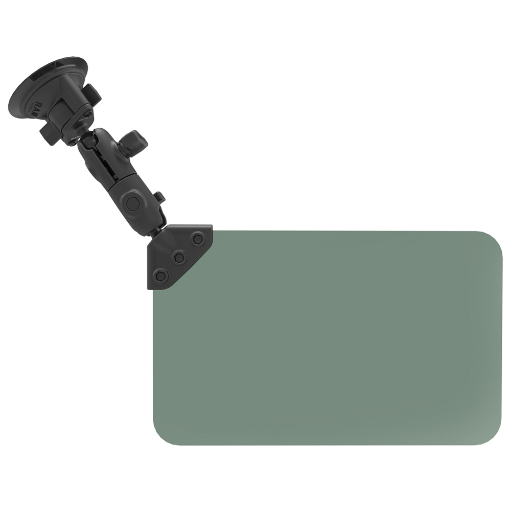 RAM MOUNT SUCTION CUP MOUNT W/ DARK GREEN SUN VISOR 50% TINT