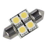 LUNASEA COOL WHITE LED BULB 31MM FESTOON 10-30V DC 4 LED