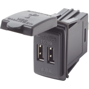 BLUE SEA 1039 12/24V DUAL USB  CHARGER CONTURA MOUNT