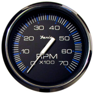 FARIA CHESAPEAKE BLACK 4" TACHOMETER 7000 RPM GAS