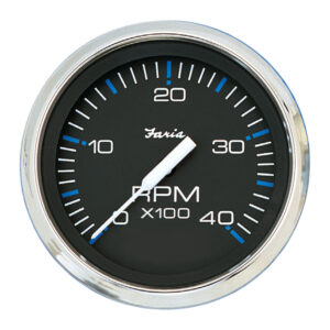 FARIA CHESAPEAKE BLACK 4" TACHOMETER 4000 RPM DIESEL