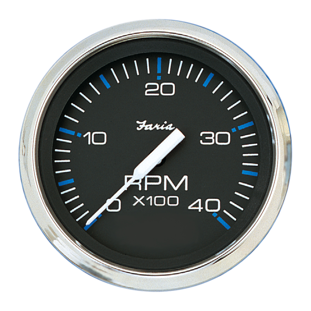 FARIA CHESAPEAKE BLACK 4" TACHOMETER 4000 RPM DIESEL