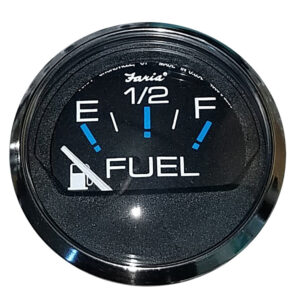 FARIA CHESAPEAKE BLACK 2" FUEL LEVEL GAUGE (E-1/2-F)