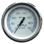FARIA CHESAPEAKE WHITE SS 4" TACHOMETER 7000 RPM GAS