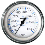 FARIA CHESAPEAKE WHITE SS 4" SPEEDOMETER 60MPH (PITOT)