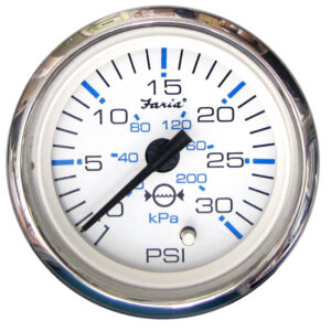 FARIA CHESAPEAKE WHITE SS 2" WATER PRESSURE GAUGE KIT 30PSI