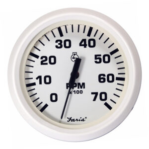 FARIA DRESS WHITE 4" TACHOMETER 7000 RPM GAS
