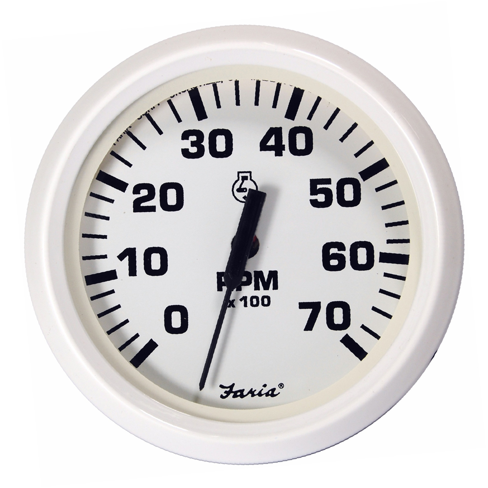 FARIA DRESS WHITE 4" TACHOMETER 7000 RPM GAS