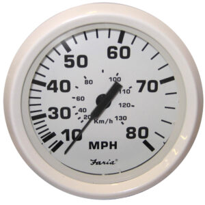 FARIA DRESS WHITE 4" SPEEDOMETER 80MPH - PITOT