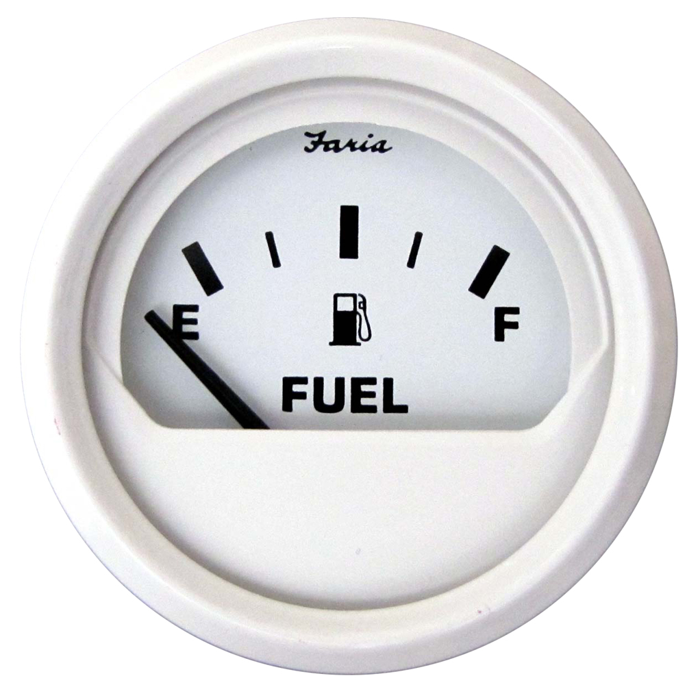 FARIA DRESS WHITE 2" FUEL LEVEL GAUGE (E-1/2-F)