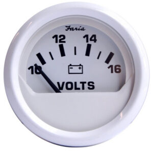 FARIA DRESS WHITE 2" VOLTMETER 10-16VDC