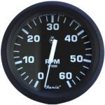 FARIA EURO BLACK 4" TACHOMETER 6000 RPM GAS INBOARD & I/O