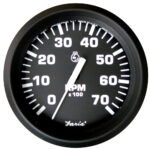 FARIA EURO BLACK 4" TACHOMETER 7000 RPM GAS ALL OUTBOARD