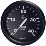 FARIA EURO BLACK 4" TACHOMETER 4000 RPM DIESEL MAGNETIC