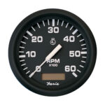 FARIA EURO BLACK 4" TACHOMETER HOURMETER 6000 RPM GAS INBOARD