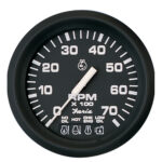 FARIA EURO BLACK 4" TACHOMETER W/ SYSTEMCHECK GAS JOHNSON