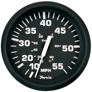 FARIA EURO BLACK 4" SPEEDOMETER 55MPH MECHANICAL