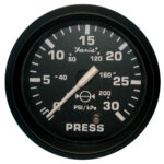 FARIA EURO BLACK 2" WATER PRESSURE GAUGE 30PSI