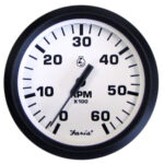 FARIA EURO WHITE 4" TACHOMETER 6000 RPM GAS INBOARD & I/O