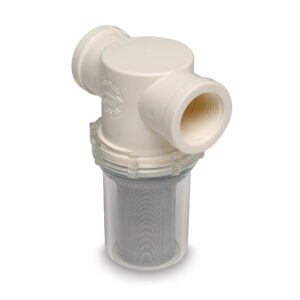 SHURFLO 1-1/4" RAW WATER STRAINER W/ BRACKET & FITTINGS