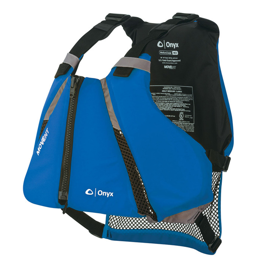 ONYX MOVEMENT CURVE PADDLE SPORTS LIFE VEST XS/S BLUE