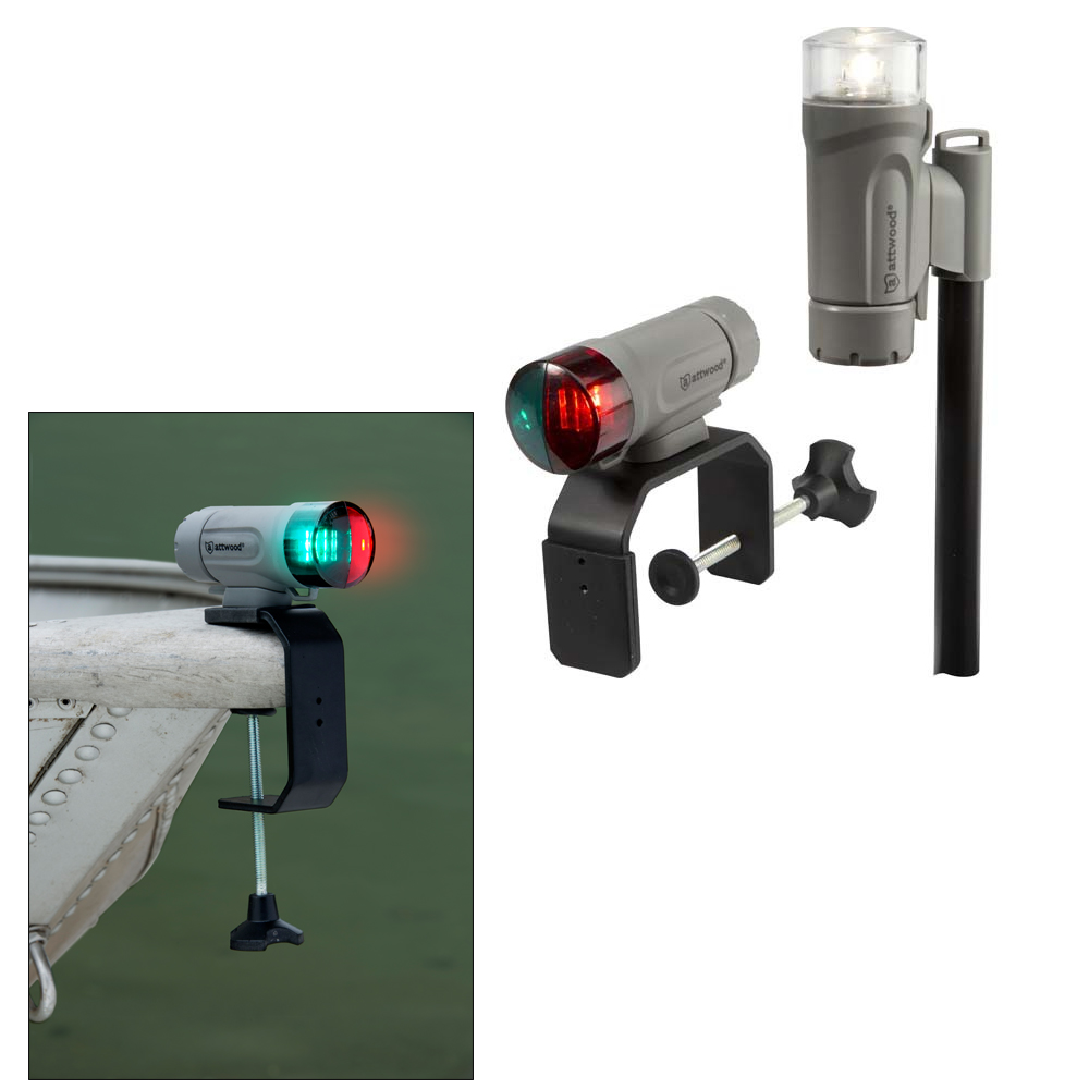ATTWOOD CLAMP-ON PORTABLE TELESCOPING LED LIGHT KIT GRAY