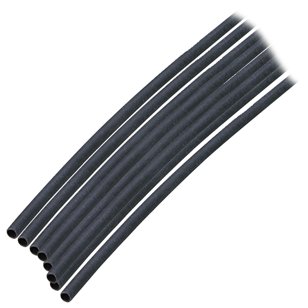ANCOR HEAT SHRINK TUBING 1/8" X 6" BLACK 10 PACK <18 AWG