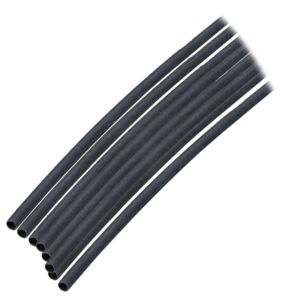 ANCOR HEAT SHRINK TUBING 1/8" X 12" BLACK 10 PACK <18 AWG