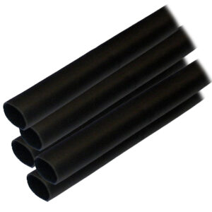 ANCOR HEAT SHRINK TUBING 1/2" X 6" BLACK 5 PACK 8-4 AWG