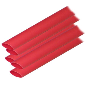 ANCOR HEAT SHRINK TUBING 1/2" X 12" RED 5 PACK 8-4 AWG