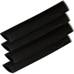 ANCOR HEAT SHRINK TUBING 3/4" X 12" BLACK 4 PACK 8-2/0 AWG