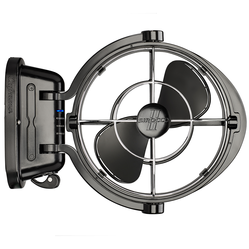CAFRAMO SIROCCO II 12-24V 3-SPEED 7" GIMBAL FAN BLACK