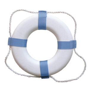 TAYLOR MADE 20" WHITE/BLUE DECORATIVE RING BUOY