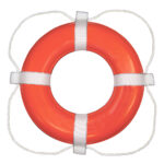 TAYLOR MADE 20" ORANGE W/WHITE ROPE FOAM RING BUOY