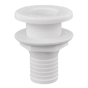 ATTWOOD PLASTIC THRU-HULL   FITTING 1 1/2" ID WHITE
