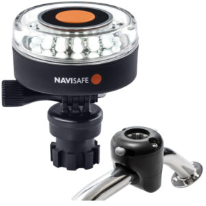 NAVISAFE WHITE 2NM 360 DEGREE NAVILIGHT WITH BLACK RAIL