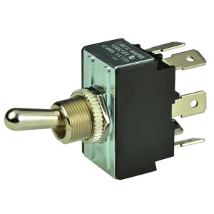 BEP DPDT CHROME PLATED TOGGLE SWITCH ON/OFF/(ON)