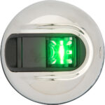 ATTWOOD LIGHTARMOR GREEN ROUND NAVIGATION LIGHT STAINLESS